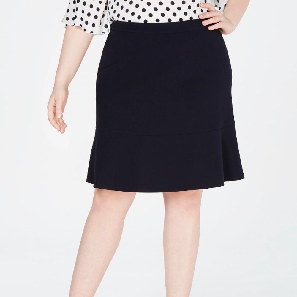 Bar III Plus Size Bi-Stretch Ruffled Skirt